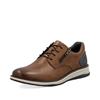 Rieker Men Casual Laced Shoe Side Zip - Brown Leather